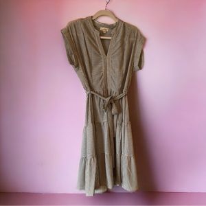 Gray and white striped dress